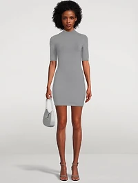 Reflective Compact Polyester Mini Dress