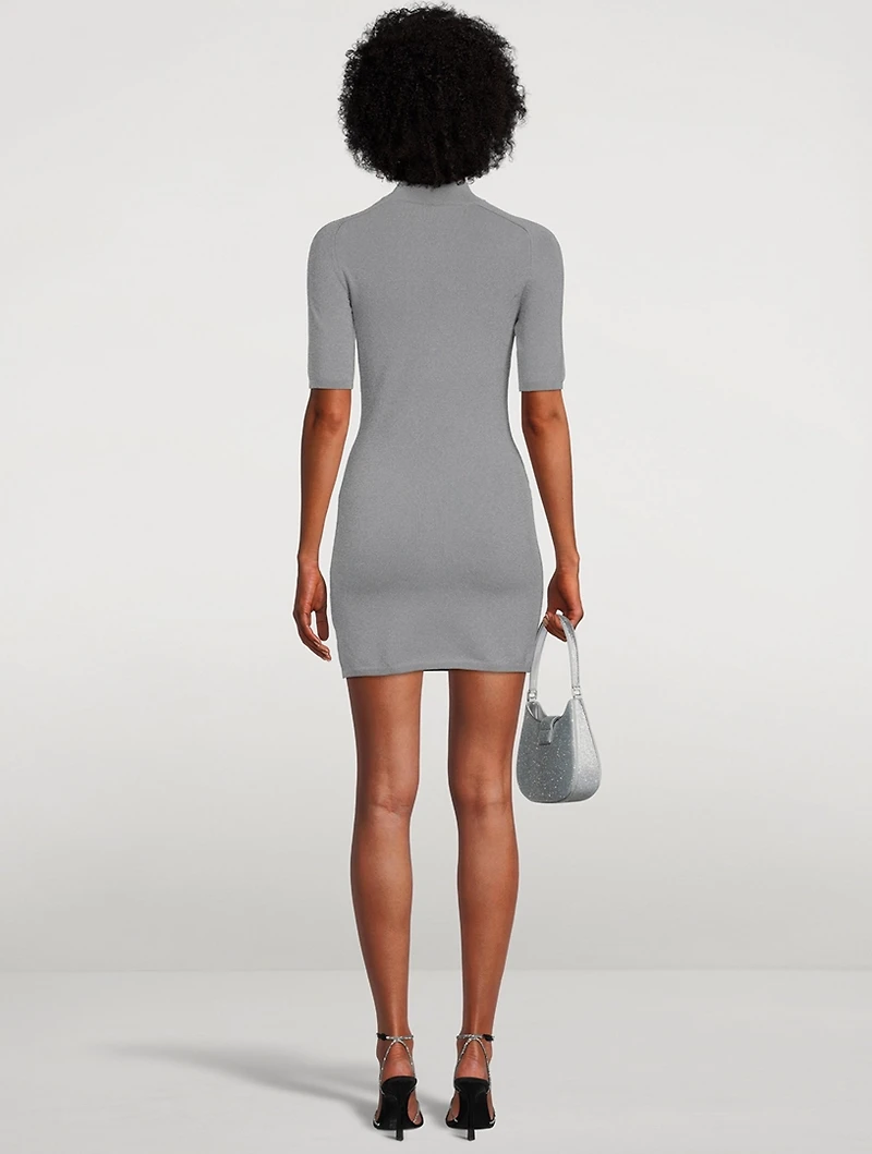 Reflective Compact Polyester Mini Dress