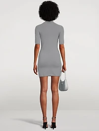Reflective Compact Polyester Mini Dress