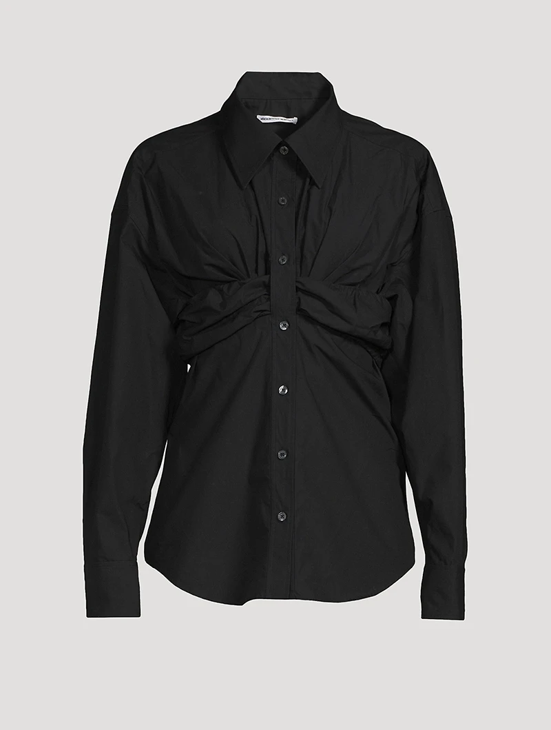 Ruched Bandeau Overlay Open Front Shirt