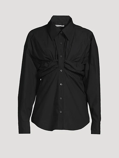Ruched Bandeau Overlay Open Front Shirt