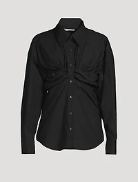 Ruched Bandeau Overlay Open Front Shirt