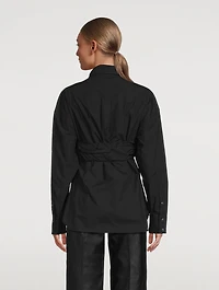 Ruched Bandeau Overlay Open Front Shirt