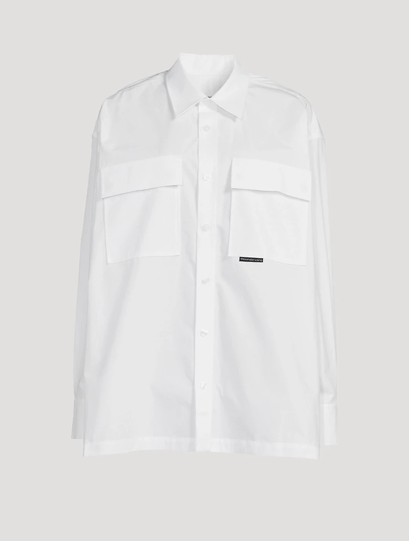 Oversized Compact Cotton Safari Shirt