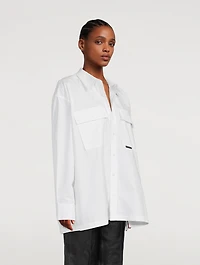 Oversized Compact Cotton Safari Shirt