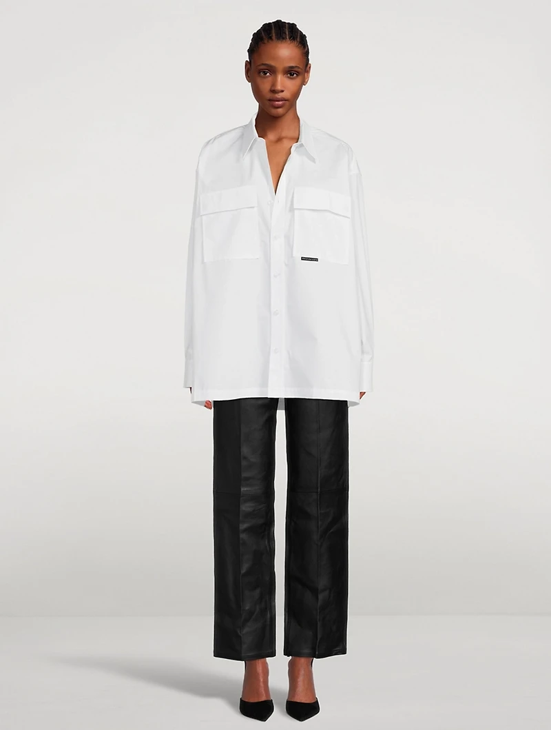 Oversized Compact Cotton Safari Shirt