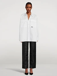Oversized Compact Cotton Safari Shirt