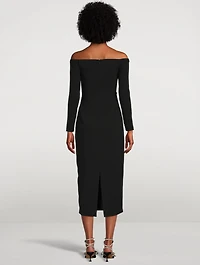 Off-Shoulder Heavy Midi Dress