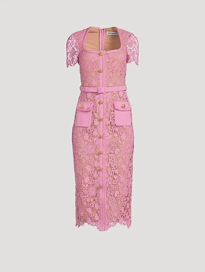 Guipure Lace Midi Dress