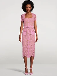 Guipure Lace Midi Dress