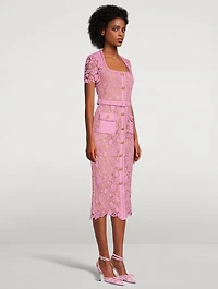 Guipure Lace Midi Dress