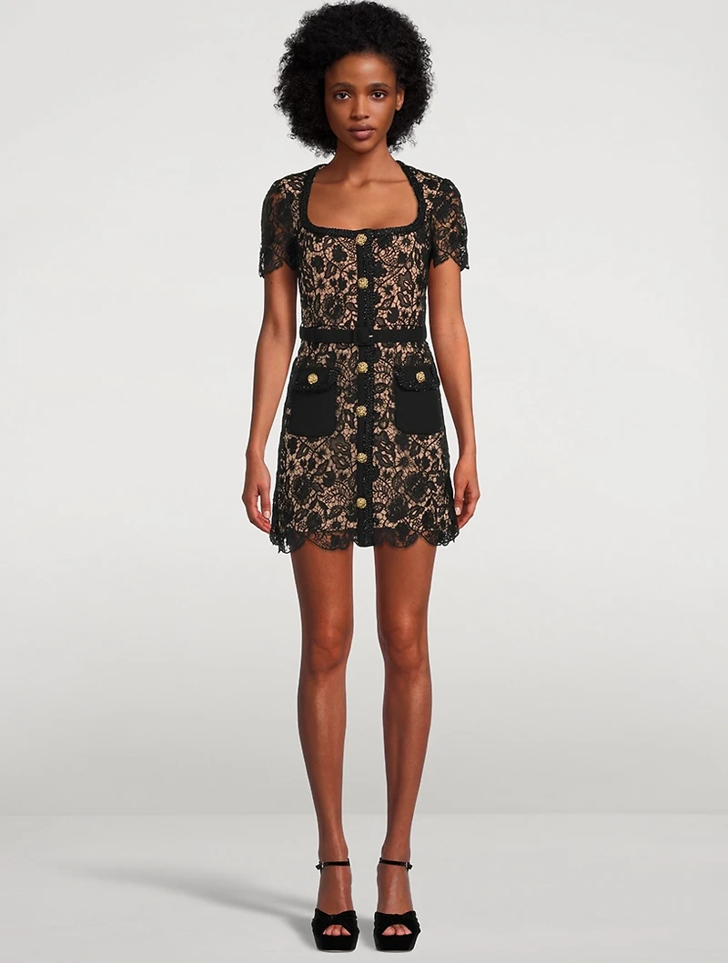 Guipure Lace Mini Dress