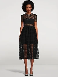 Grid Lace Midi Dress