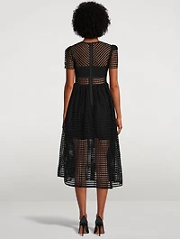 Grid Lace Midi Dress