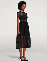 Grid Lace Midi Dress