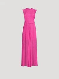 Chiffon Sleeveless Ruffle Long Dress