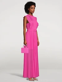 Chiffon Sleeveless Ruffle Long Dress