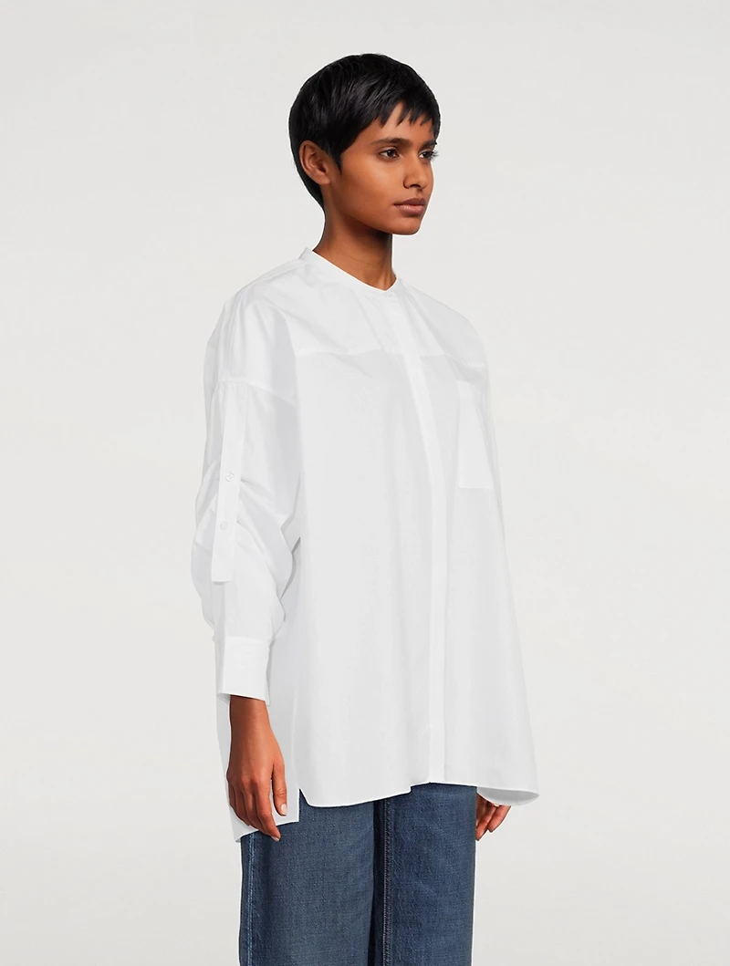 Poplin Shirt With Roll-Tab Sleeves
