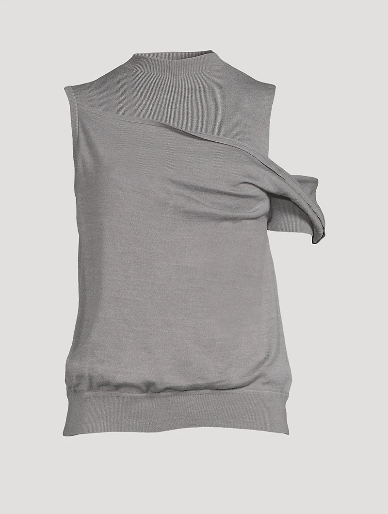 Draped Fallen Shoulder Sleeveless Top