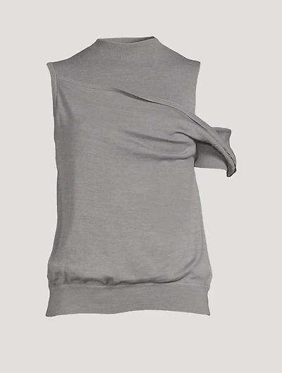 Draped Fallen Shoulder Sleeveless Top