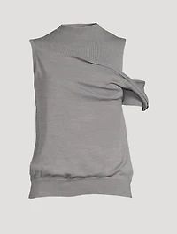 Draped Fallen Shoulder Sleeveless Top