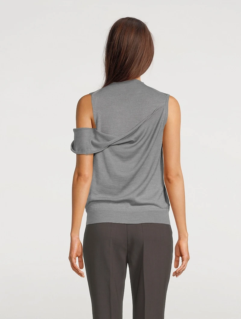 Draped Fallen Shoulder Sleeveless Top