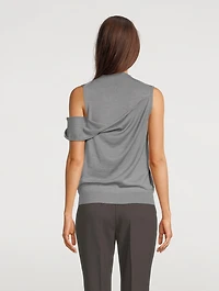 Draped Fallen Shoulder Sleeveless Top