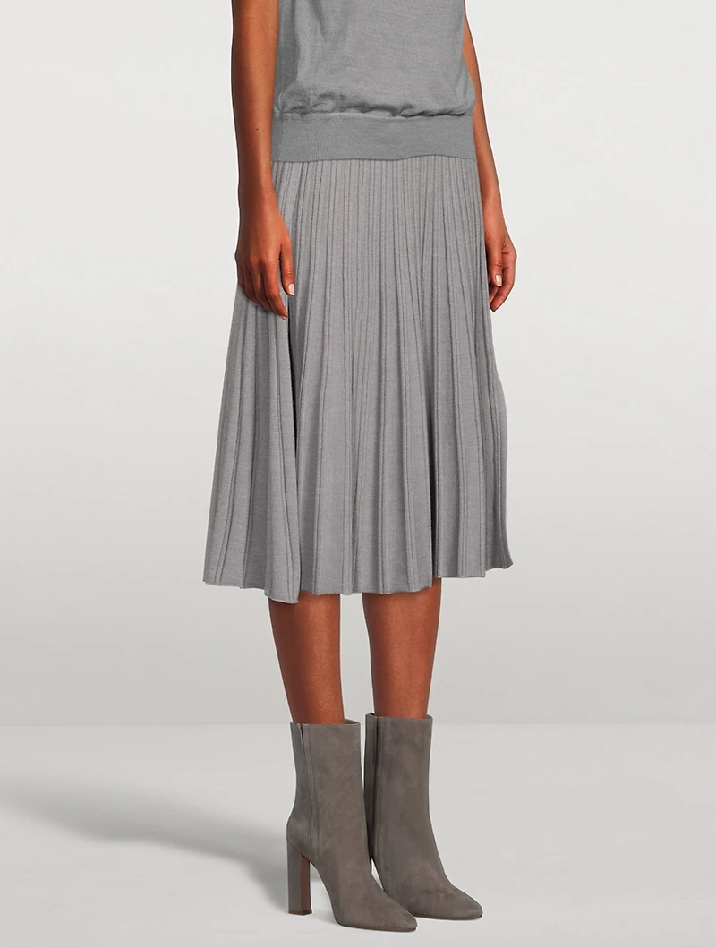 Pleated Side Tie Skirt