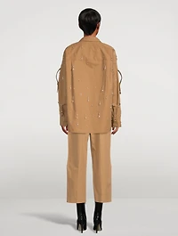Drip Embellished Shirt Jacket