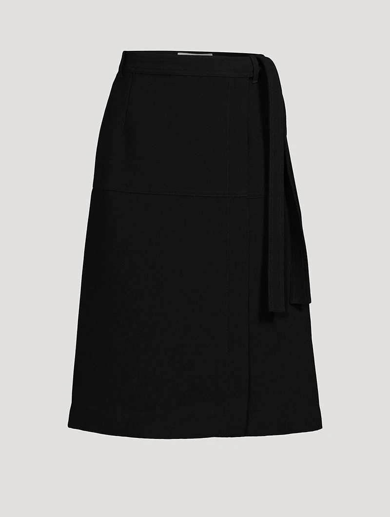 Heavy Cady Wrap Midi Skirt
