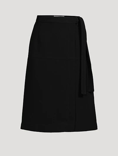 Heavy Cady Wrap Midi Skirt