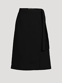 Heavy Cady Wrap Midi Skirt