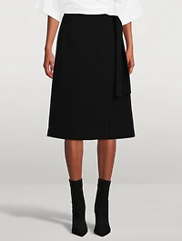 Heavy Cady Wrap Midi Skirt