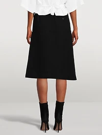 Heavy Cady Wrap Midi Skirt