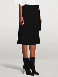 Heavy Cady Wrap Midi Skirt
