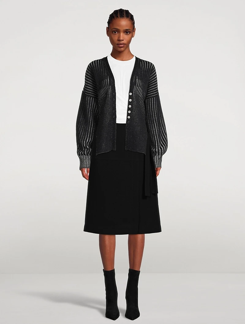 Heavy Cady Wrap Midi Skirt