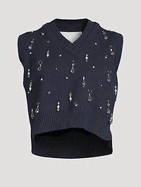 Drip Embellished Chunky Rib Vest