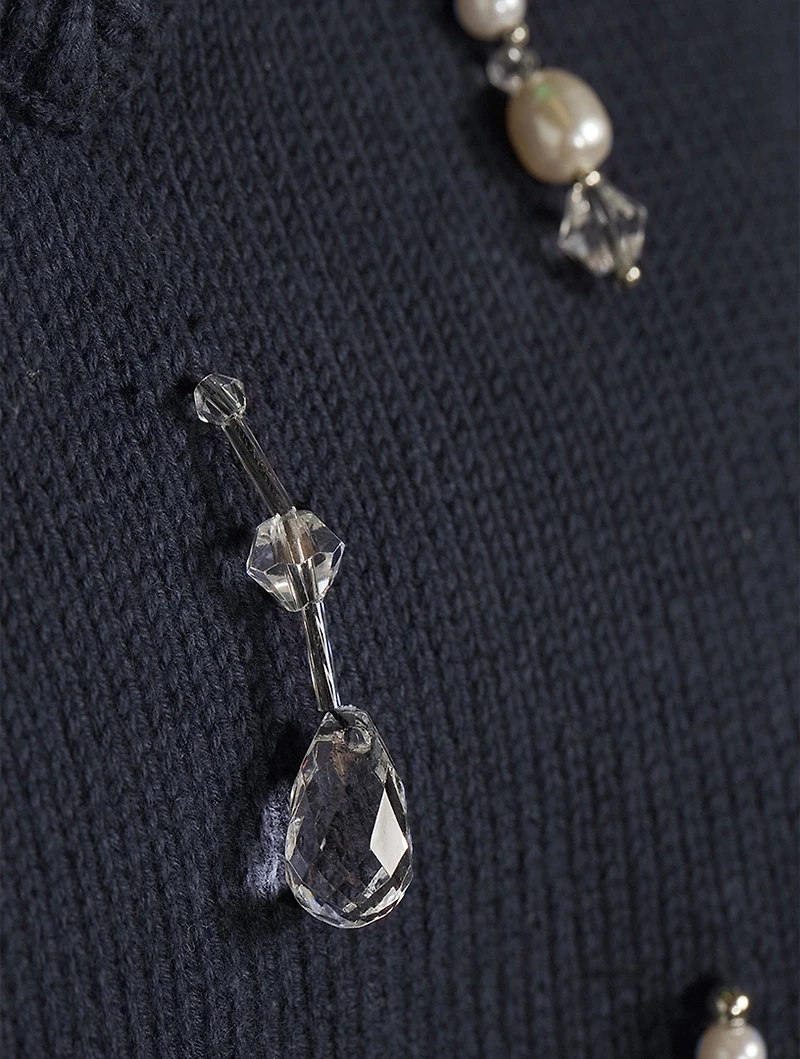 Drip Embellished Chunky Rib Vest