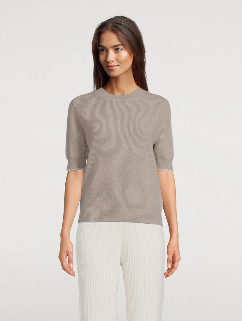 Gigi Trip Cashmere Short-Sleeve Sweater