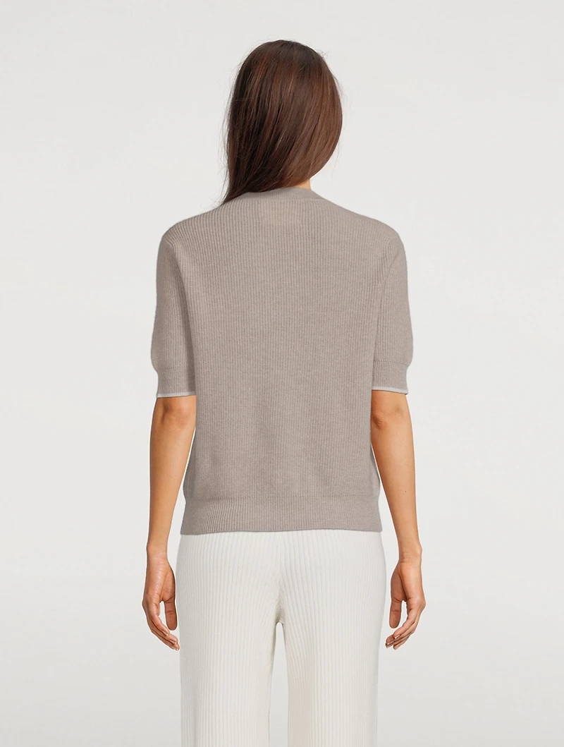 Gigi Trip Cashmere Short-Sleeve Sweater