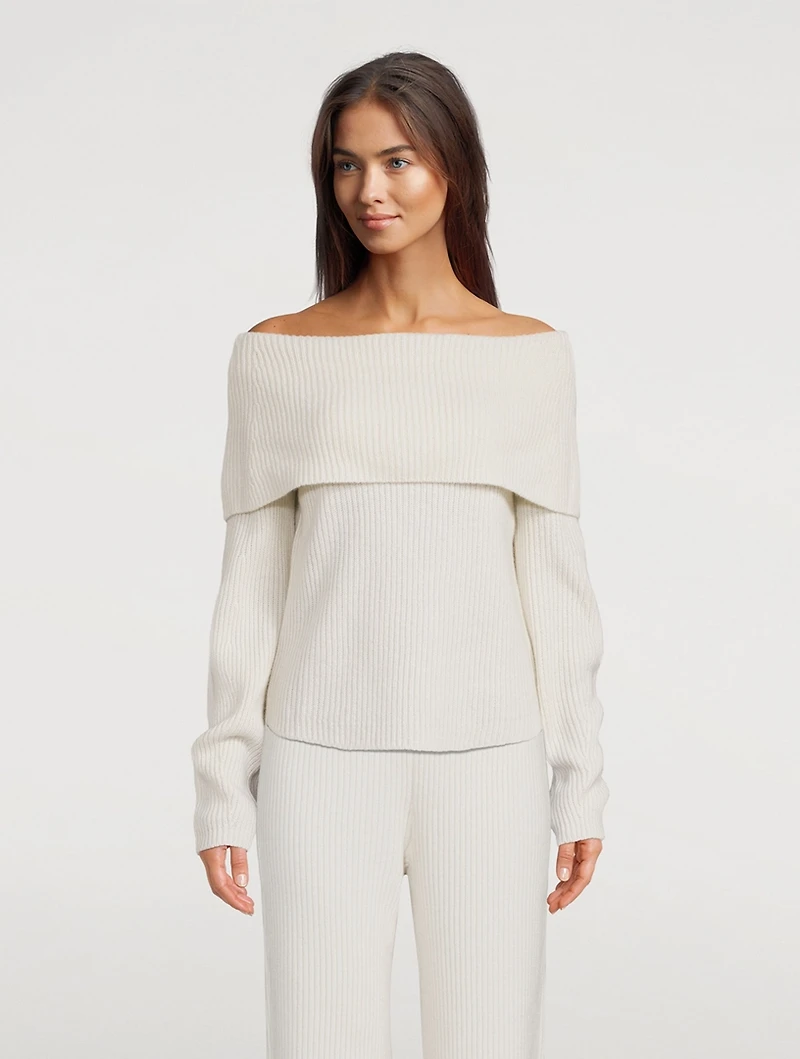 Mikaela Cashmere Off-The-Shoulder Sweater