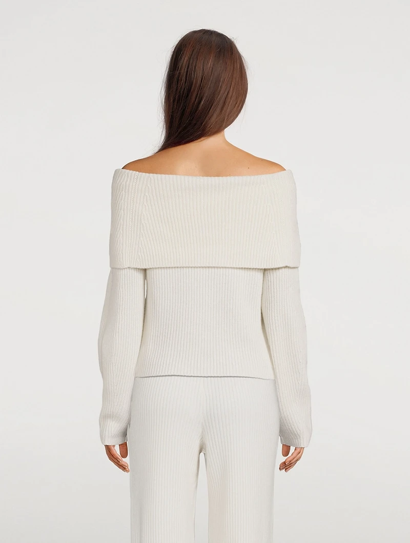 Mikaela Cashmere Off-The-Shoulder Sweater