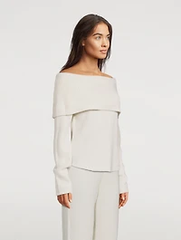 Mikaela Cashmere Off-The-Shoulder Sweater