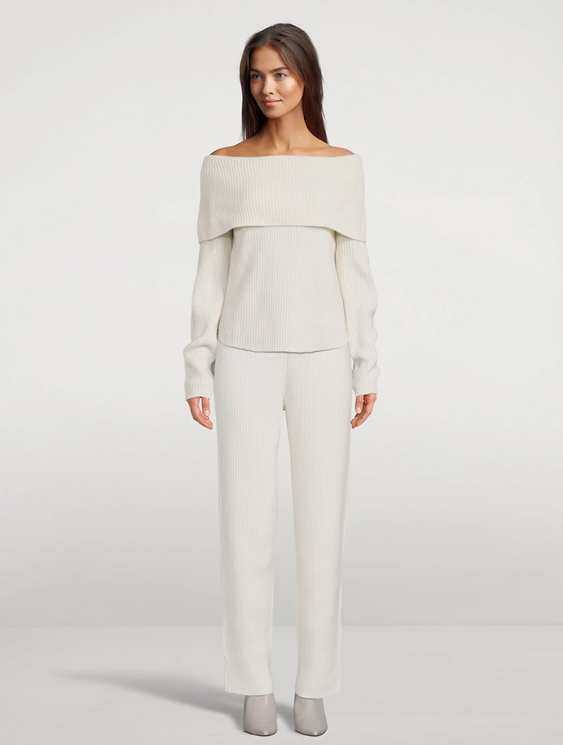 Mikaela Cashmere Off-The-Shoulder Sweater