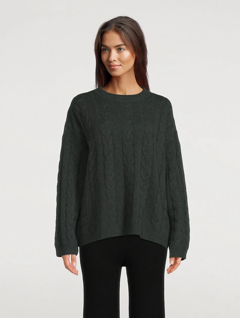 Vilma Cashmere Cable Crewneck Sweater
