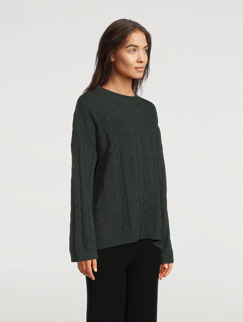 Vilma Cashmere Cable Crewneck Sweater