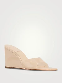 Octavia Patent Leather And PVC Wedge Mules