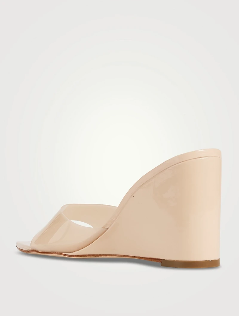 Octavia Patent Leather And PVC Wedge Mules