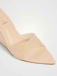 Octavia Patent Leather And PVC Wedge Mules