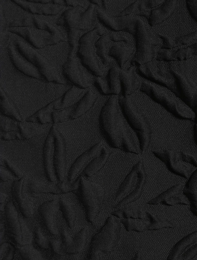 Cover Floral-Embossed Padded Shoulder T-Shirt